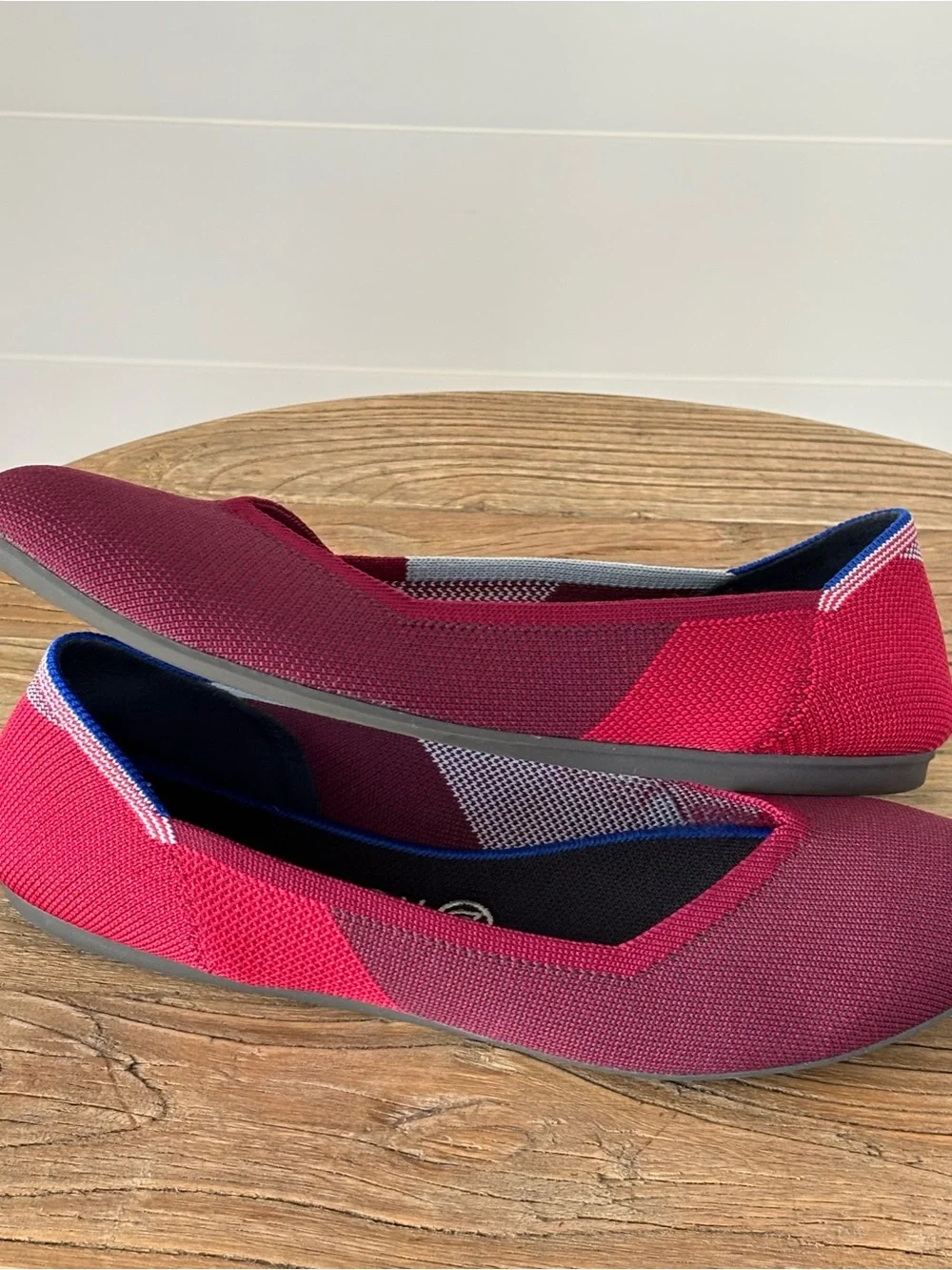 Rothy’s Limited Edition Berry Colorblock Round Toe Flats Women's Size 10.5